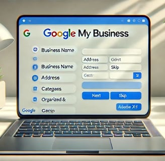 Proceso de configuración inicial de Google My Business para negocios locales.