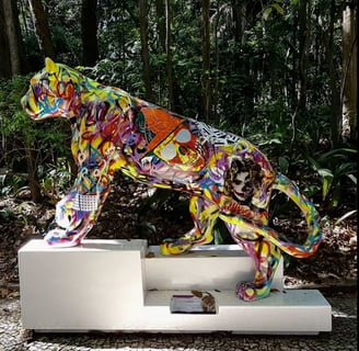 Minha criação na Jaguar Parade, Parque do Masp: uma mensagem visual pela conservação