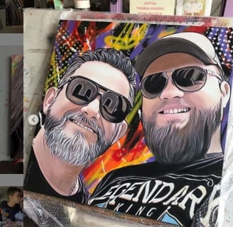 Decoração elegante com pintura personalizada, criando um ambiente acolhedor.