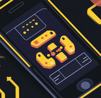 a cell phone with a game controller on it