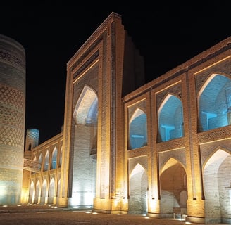 Khiva di notte in Uzbekistan