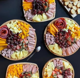 a variety of food items on a table