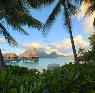 Over the water bungalow in bora bora