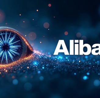 AI generated image of Alibaba with graphics of AI