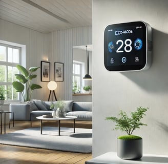 A clean, visually appealing shot of a thermostat 