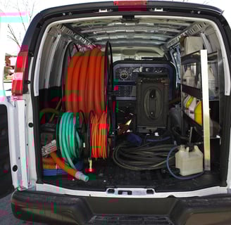 Back of a carpet cleaning van
