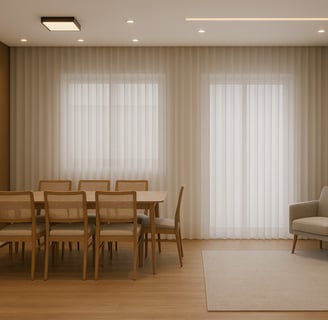 sala de jantar vista lateral