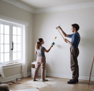 girl in white dress sitting on rock painting