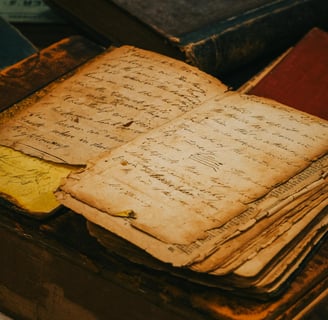 Manuscrito envelhecido aberto