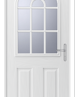 a white composite door from the traditional range with Georgian bar detail