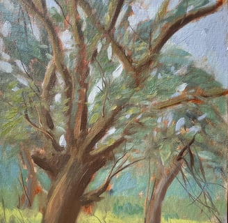 Finished painting of trees and branches