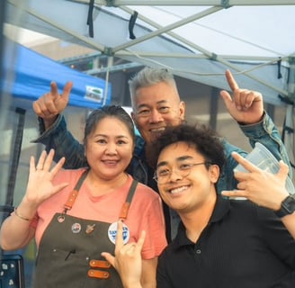 family photo of pa fah, son, and husband