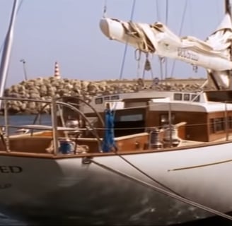 A yacht in Mgarr Harbour.