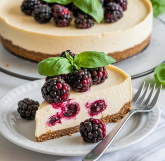 Blackberry Basil Cheesecake