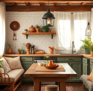 bohemian style kitchen