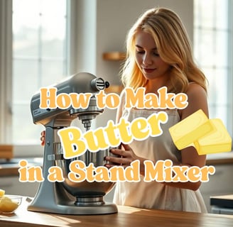 Woman making Butter with a stand mixer