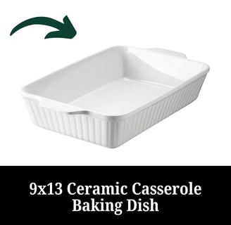 white casserole baking sish