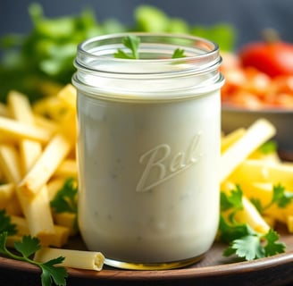 Creamy Caesar Dressing in a mason jar
