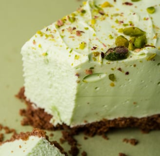 Pistachio Rose Keto Cheesecake