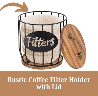 Rustic Coffee Filter Holder with Lid