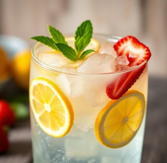 Sparkling Lemonade with fruit slices
