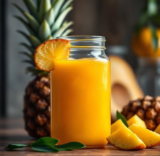 Tropical Mango Pineapple Juice in a jar