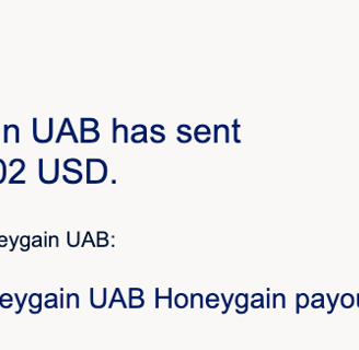 One of many payments we've received