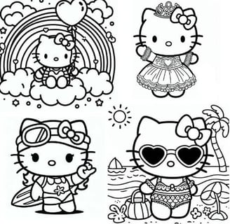 hello-kitty-coloring-page-montage