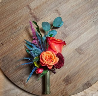 Personalized Boutonniere in bullet shell