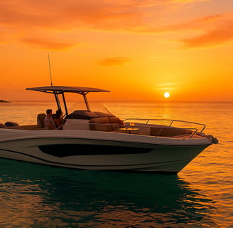 Coucher de soleil bateau Guadeloupe