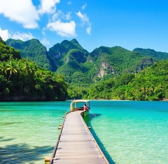 Langkawi, an archipelago of 99 islands, is famed for its pristine beaches, clear waters, and lush ra