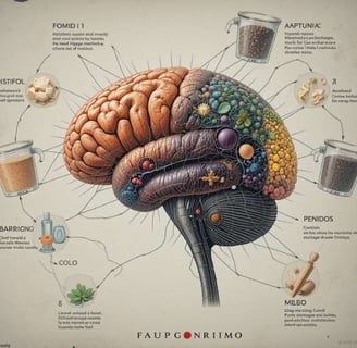 "Infográfico mostrando como alimentos específicos protegem o cérebro contra Alzheimer"