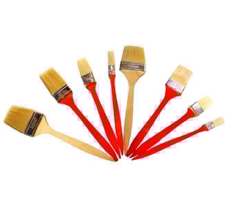 a bunch of paint brushes and brushes for a painting