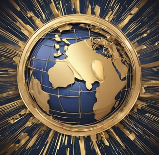 a golden globe with a golden globe in the middle