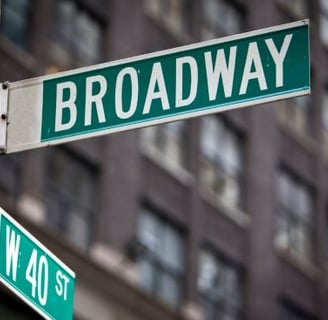 New York - a street sign that says broadway and the street name