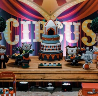 a circus themed birthday party with a circus theme
