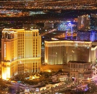 las vegas - a cityscape of a city with a ferris wheel