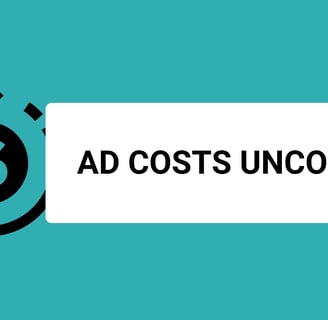 a title with a logo that says ad costs uncovered and a google ads logo