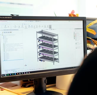 l'image représente un designer devant un ecran d'ordinateur travaillant sur un site de modélisation