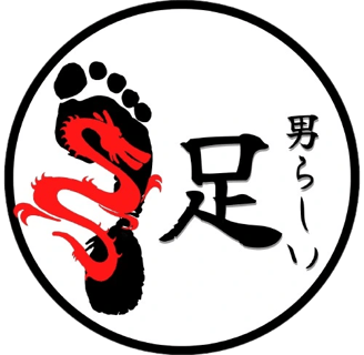 Yes sensei karate foot fetish porn logo by manlyfoot featuring a red chinese dragon and a black foot