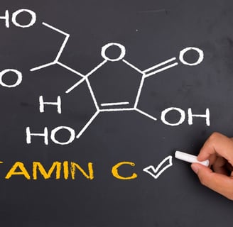 Vitamin C chemical structure for skincare benefits.