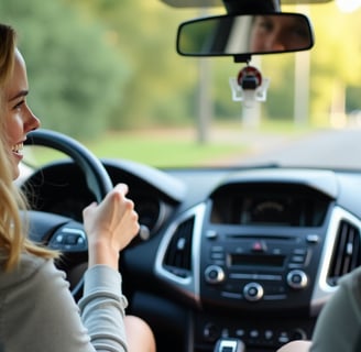 a man and woman driving a car in Chingford