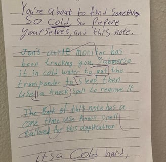 Note after taken out of the freezer