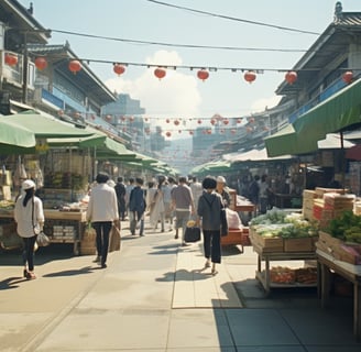 Taiwanese market on a busy day