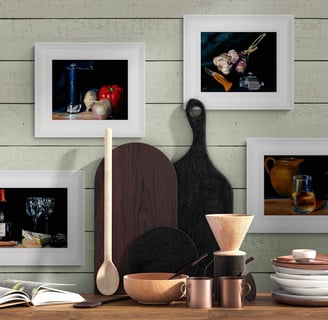the kitchen oil paintings from Chris Gill
