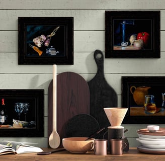 the kitchen still life oil paintings from chris gill