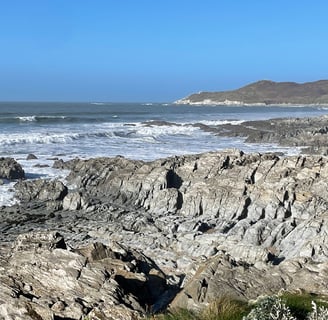 the rocks at Woolacombe Beach