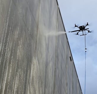 DRONE FACADE CLEANING DRONE POWER WASHING 