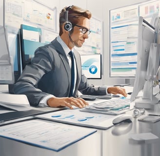 a man in a suit and a headset with a headset automatisation
