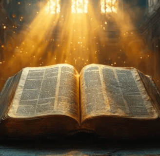 a book opened to reveal a book of the bible